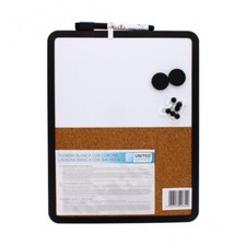 Listing image for A4 Magnetic Whiteboard & Pin Board Kit Dry Wipe Office Home Notice Eraser Black