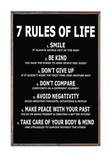 Listing image for 7 Rules of Life philosophy reproduction mounted A4 poster with choice of frame