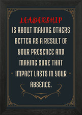 Listing image for Leadership Quote Poster Framed Wall Art Poster Canvas Print Picture