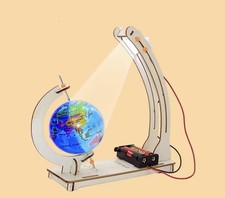 Listing image for DIY STEM Earth Model Day Night Cycle Wooden Globe Toy Science Kit Kids Education