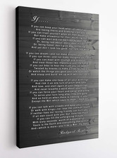 Listing image for Rudyard Kipling IF Poem Canvas Wall Art Framed Motivational Quote Print Decor