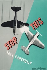 Listing image for 🛩️ Vintage Aviation Safety Poster - 24x36” - Rare Reprint 🤯💯 1940s Plane