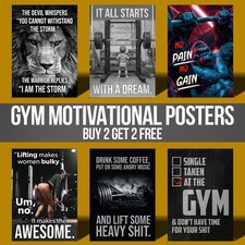 Listing image for Gym Motivational Posters Work Out Insperational Quotes Wall Art