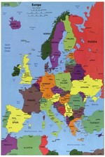Listing image for Europe Political Map Educational Wall Art Poster Print