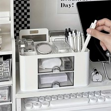 Listing image for Office Study Desk Organizer Table Box Tidy Case Display Stationaries Pen Holder
