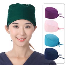 Listing image for Cotton Surgical Scrub Cap Hat SurgeryTheatre Doctor Nurses Solid Unisex