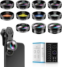 Listing image for MIAO LAB Apexel 11-in-1 Phone Camera Lens Kit Wide Angle Macro Fisheye Clip-On