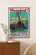 Listing image for Warning! Aviation Safety Vintage Poster - Art Print 2x3