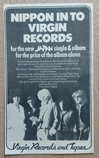 Listing image for JAPAN SOMETIMES I FEEL SO LOW MEMORABILIA Original music press advert from 1978