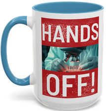 Listing image for D Designs Hands Off Medical Cancer Research Mug Coffee Lovers Gift Beverage