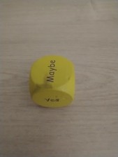 Listing image for YELLOW WOODEN DECISION MAKER DICE - YES NO MAYBE ??