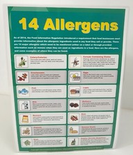 Listing image for 14 Food Allergens Sign Safer Food Better Business SFBB Poster Laminated x 1