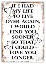 Listing image for Metal Wall Sign - Love You Longer - Couple Anniversary Present Cute Quote