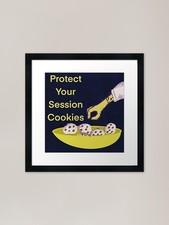 Listing image for cybersecurity beware session cookie Framed Wall Art Poster Canvas Print Picture