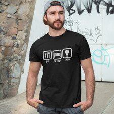 Listing image for EAT SLEEP THINK T-SHIRT - critical thinking philosophy university intelligent