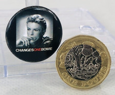 Listing image for Badge David Bowie Changes Music Official Black Band Memorabilia