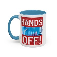 Listing image for D Designs Hands Off Labs Medical Cancer Research Mug Coffee Lovers Gift Beverage
