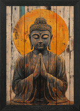 Listing image for Buddha Meditation Wall Art Framed Wall Art Poster Canvas Print Picture