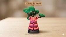 Listing image for Zen Pig Meditation Figurine - Mindful Desk Decor & Unique Spiritual Gift