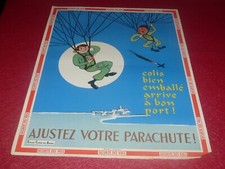 Listing image for Original Aviation Poster / Adjust Your Parachute 52X41 CM Ca 1960 Safety