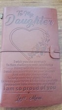 Listing image for Daughters Dairy/journal, light brown Leather feel memorabilia holder