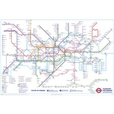 Listing image for TfL London Underground Tube Map Poster - Transport for London 61 x 91.5cm Poster