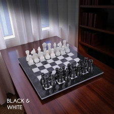 Listing image for Black & White Handmade Marble Chess Set (15 inch) board, Gift, Decor