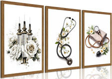Listing image for Nurse Doctor Medical Wall Decor, Nursing Office Wall Art Prints, Vintage Floral