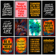 Listing image for Motivational Quote Poster Wall Art Gym Office Bedroom Home Decor A4 A3 A5