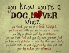 Listing image for YOU KNOW YOUR A DOG LOVER WHEN NOVELTY METAL PARKING SIGN
