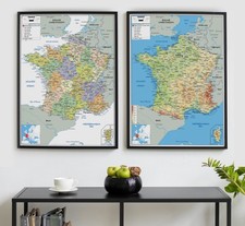 Listing image for France Map Poster | Laminated Educational Wall Art Print for Schools & Home
