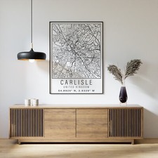 Listing image for Carlisle England City Street Map Print Carlisle Wall Art Home decor Poster
