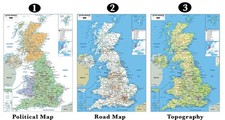 Listing image for UK Map Posters – England & Wales, Educational Wall Art, Framed, Canvas, Print