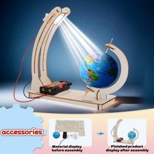 Listing image for DIY STEM Earth Model Day Night Cycle Wooden Globe Toy Science Kit Kids Education