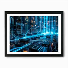 Listing image for Advanced Cybersecurity Concept Visu Framed Wall Art Poster Canvas Print Picture