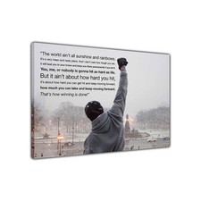 Listing image for Rocky Motivational Quote Canvas Wall Art Picture Print