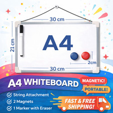 Listing image for A4 Magnetic Whiteboard Dry Wipe White Board Office Home Memo Notice Small Eraser