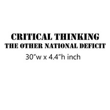 Listing image for Critical thinking the other national deficit Vinyl Car Window Wall Decal Sticker