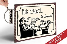 Listing image for ASK DAD HE KNOWS Retro Vintage SIGN POSTER 210X300mm Gift Idea for Fathers / Men